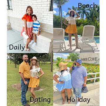 Chuanqi Womens Ruffles Boho Floral Printed Babydoll Loose Swing Casual Short Mini T-Shirt Dress (Z1-Yellow, x_s)