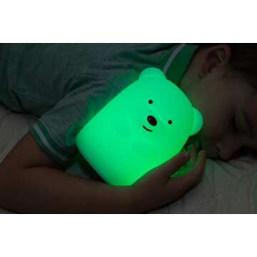 Lumipets Animal Kids Silicone Nursery Light for Baby and Toddler, Squishy Night Light for Kids Room, Animal Night Lights for Girls and Boys, Kawaii Lamp, Cute Lamps for Bedroom (Bear)