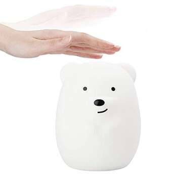Lumipets Animal Kids Silicone Nursery Light for Baby and Toddler, Squishy Night Light for Kids Room, Animal Night Lights for Girls and Boys, Kawaii Lamp, Cute Lamps for Bedroom (Bear)