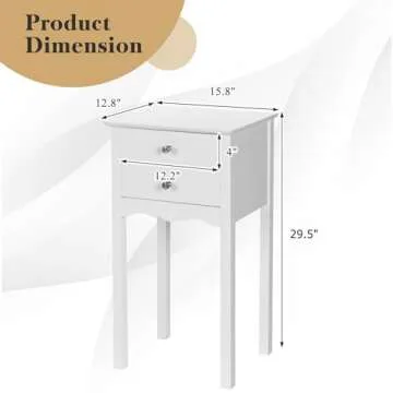 Giantex 2 Drawer End Table - Stylish & Functional