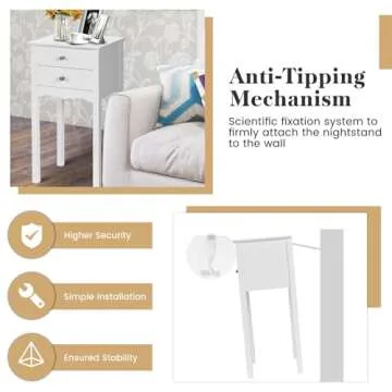 Giantex 2 Drawer End Table - Stylish & Functional