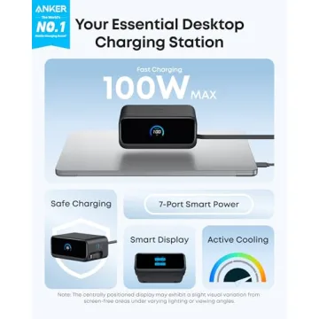 Anker Nano Charging Station - 7-in-1 USB-C Power Strip with Retractable Cables for Home and Travel