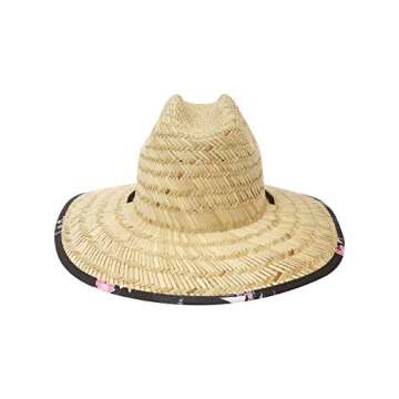 Billabong mens Classic Printed Straw Lifeguard Sun Hat, Black, One Size US