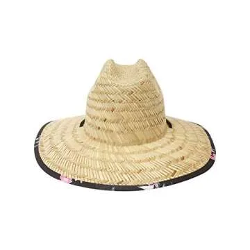 Billabong mens Classic Printed Straw Lifeguard Sun Hat, Black, One Size US