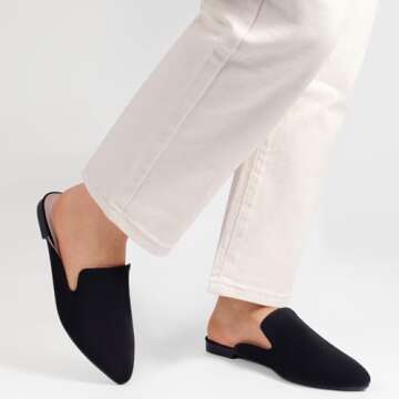 MUSSHOE Comfortable Pointed Toe Mules for Women