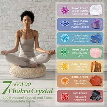 AOOVOO 31Pcs Real Crystals and Healing Stones with Crystal Necklace, Crystals for Beginners with Guide, 21 Real Healing Chakra Stones, Rose Quartz