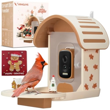 VINGUYS® Bird Feeder with Camera - Ginger Joy, Smart Bird Feeder AI Recognize Bird Species, Auto-Ca...