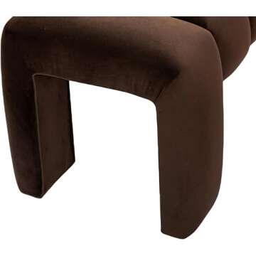 Meridian Furniture 443Brown Andaz Collection Modern | Contemporary Bench with Soft Brown Velvet, Deep Channel Tufting, Solid Wood Frame, 60.5" W x 17.5" D x 17.5" H, Brown