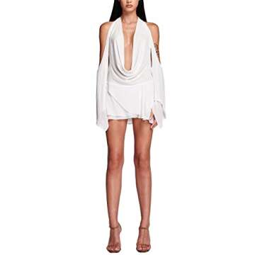 Argeousgor Colorful Backless Mini Dress for Women