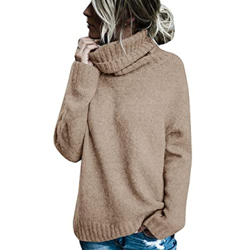 FISACE Women's Oversized Turtleneck Pullover Sweater - Cozy Style for Winter