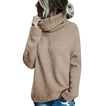 FISACE Women's Oversized Turtleneck Pullover Sweater - Cozy Style for Winter