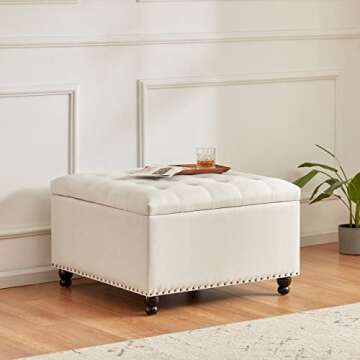Elegant Tufted Ottoman with Storage Perfect for Your Home