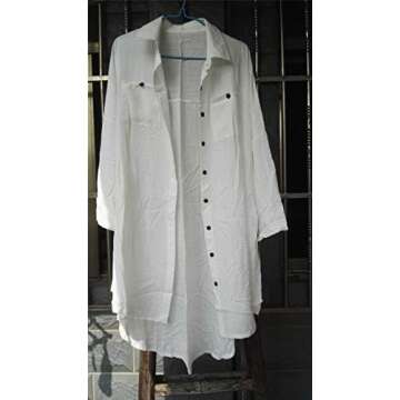 NFASHIONSO Women's Sexy Swimsuit Beach Cover Up Shirt Bikini Beachwear Bathing Suit Beach Dress