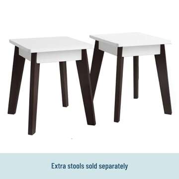 Wildkin Kids Arts and Crafts Table Set for Boys and Girls, Mid Century Modern Design , Includes Two Stools, Paper & Storage Cubbies Underneath Helps Keep Art Supplies Organized (Espresso)