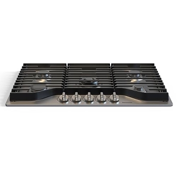 Thermomate 36 Inch Gas Cooktop - 5 Italy Sabaf Burners, Stainless Steel with Thermocouple Protection