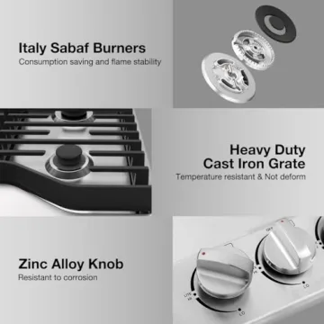 Thermomate 36 Inch Gas Cooktop with 5 Powerful Burners