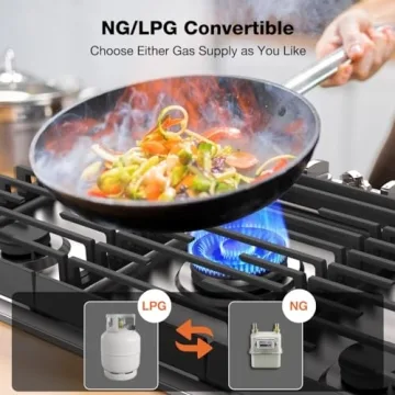 Thermomate 36 Inch Gas Cooktop with 5 Powerful Burners