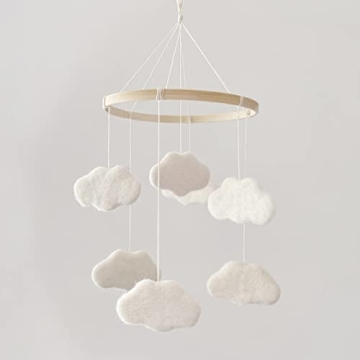 EBINGMIMA Baby Mobile for Crib - Boho Crib Mobile - Felt Cloud Mobile - Gender Neutral Baby Mobile -...