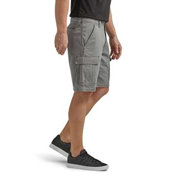 Wrangler Authentics Men's Classic Cargo Stretch Short, Gunmetal, 36