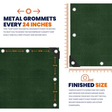 Heavy Duty 14 Mil Waterproof Tarp for All Weather Protection