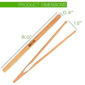 Premium 6-Inch Wooden Toaster Tongs for Versatile Kitchen Use