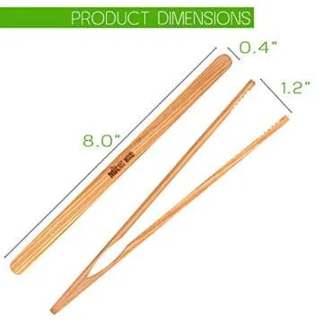 Premium 6-Inch Wooden Toaster Tongs for Versatile Kitchen Use