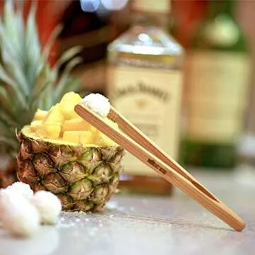 Premium 6-Inch Wooden Toaster Tongs for Versatile Kitchen Use