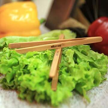 Premium 6-Inch Wooden Toaster Tongs for Versatile Kitchen Use