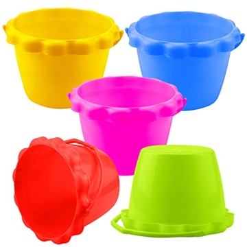 Faxco 5 Pack Colorful Plastic Small Buckets for Kids