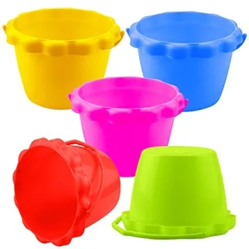 Faxco 5 Pack Colorful Plastic Small Buckets for Kids