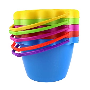 Faxco 5 Pack Colorful Plastic Small Buckets for Kids