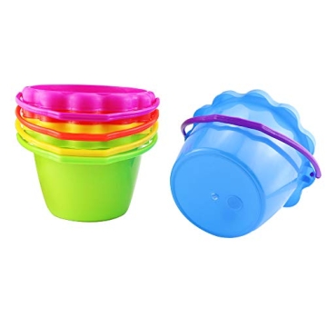 Faxco 5 Pack Colorful Plastic Small Buckets for Kids
