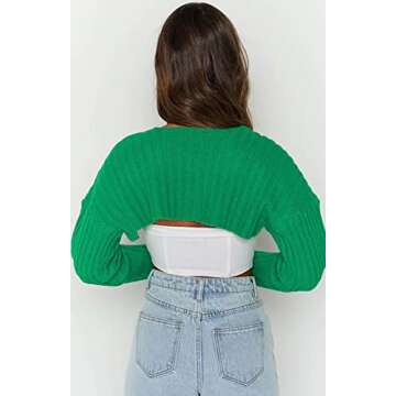 Cioatin Bolero Shrug Sweater - Y2K Style Cardigan