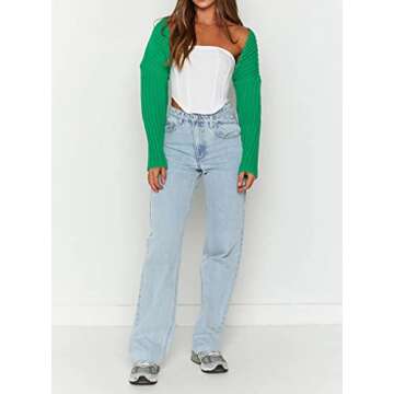 Cioatin Bolero Shrug Sweater - Y2K Style Cardigan