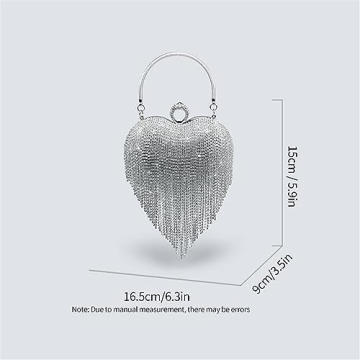 Stylish WANLIAN Rhinestone Heart Clutch for Special Occasions