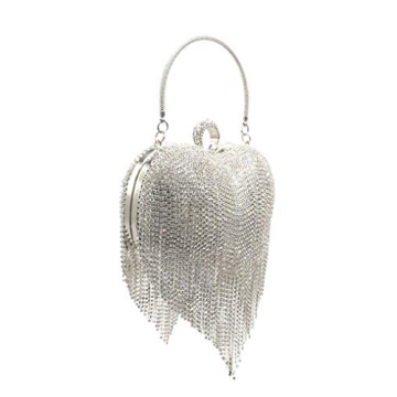 Stylish WANLIAN Rhinestone Heart Clutch for Special Occasions