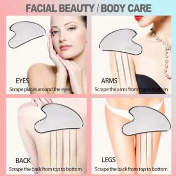 Binitik Gua Sha Facial Tool, Medical 316L Stainless Steel Gua Sha Comb for Face & Body, Gua Sha Massage Tool for Traditional Acupuncture Therapy, Daily Anti-Aging Health & Skin Care Tool (Middle)