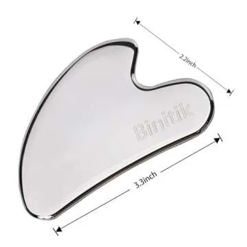 Binitik Gua Sha Facial Tool, Medical 316L Stainless Steel Gua Sha Comb for Face & Body, Gua Sha Massage Tool for Traditional Acupuncture Therapy, Daily Anti-Aging Health & Skin Care Tool (Middle)