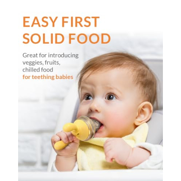 Infinno Baby Fruit Food Feeder for Infant, Soft Silicone Vegetable Feeder, Self Feeding Supplies, BPA Free, 4 Months and Up, Antlers White