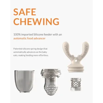 Infinno Baby Fruit Food Feeder for Infant, Soft Silicone Vegetable Feeder, Self Feeding Supplies, BPA Free, 4 Months and Up, Antlers White