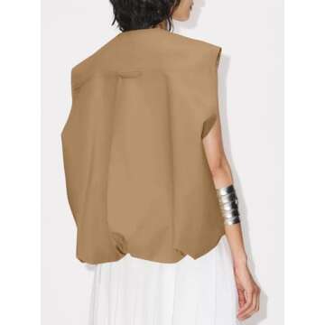 Tankaneo Women's Casual Zip Up Vest - Stylish and Versatile Sleeveless Blazer