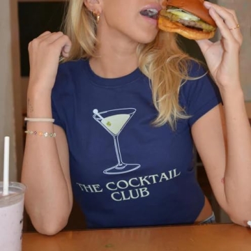 Women Y2k Short Sleeve Baby Tee - Cute Graphic Crop Top