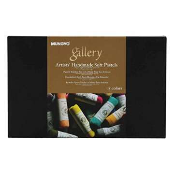 Honsell Gallery Artists' 4400015 Handmade Soft Pastel, Set of 15, Hand-Rolled Pastels in Artist Quality, Soft Consistency
