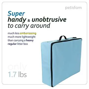 petisfam Portable Travel Cat Litter Box for Medium Cats and Kitty with Zipped Lid to Keep Litter and Odor Contained