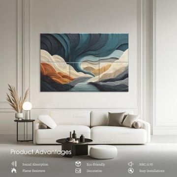 Professional Sound Absorbing Panels 6 Pack Decorative Wall Art