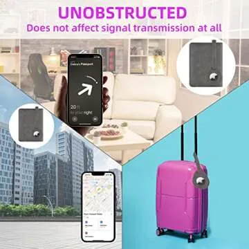 WALNEW AirTag Passport Holder RFID Travel Wallet Gray