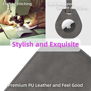 WALNEW AirTag Passport Holder RFID Travel Wallet Gray