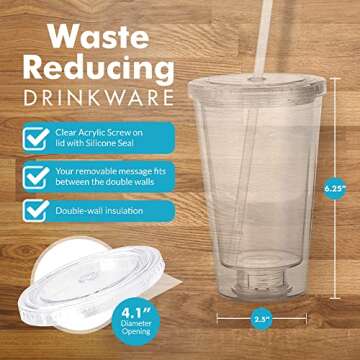 Customizable Acrylic Tumbler for Cold Drinks 16oz