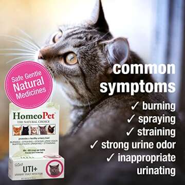 HomeoPet Feline UTI Plus, Safe and Natural Urinary Tract Medicine for Cats, Feline Urinary Tract Support, 15 Milliliters