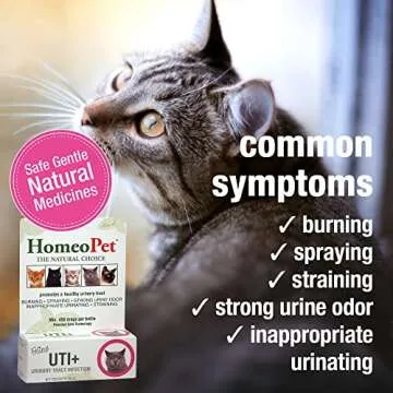 HomeoPet Feline UTI Plus, Safe and Natural Urinary Tract Medicine for Cats, Feline Urinary Tract Support, 15 Milliliters